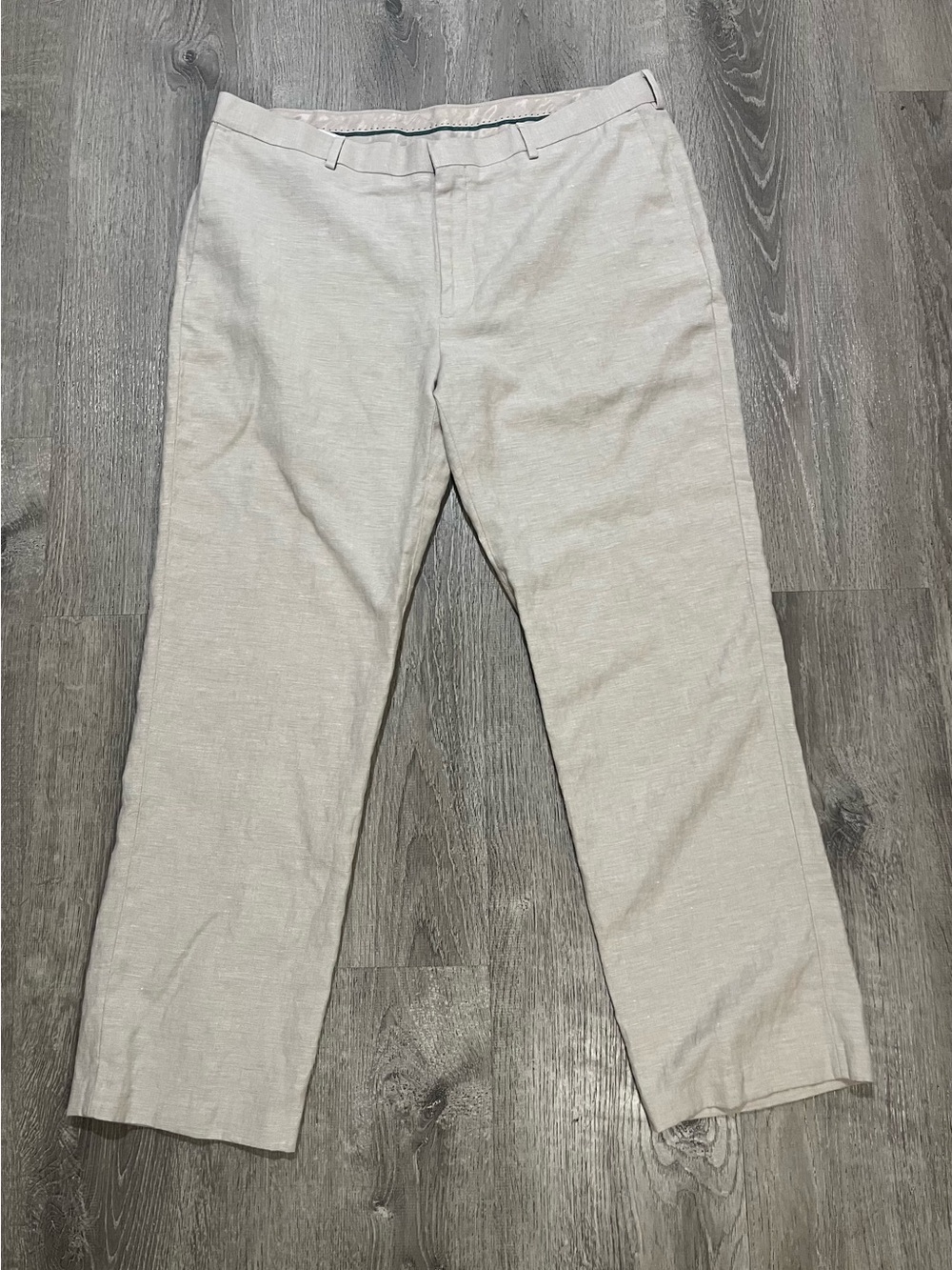 Cubavera Men's Light Beige Casual Linen Blend Pants 38x30